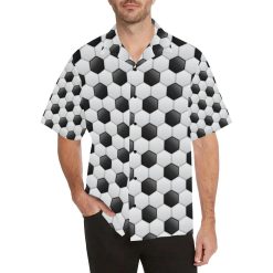 Soccer Ball Texture Print Pattern 3D Hawaiian Shirt