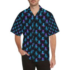 Octopus Blue Design Print Themed 3D Hawaiian Shirt
