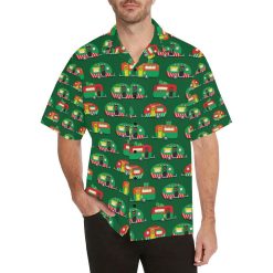 Camper Camping Christmas Themed Print 3D Hawaiian Shirt
