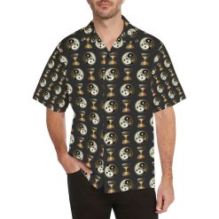 Yin Yang Skull Themed Design Print 3D Hawaiian Shirt