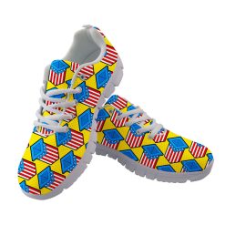 Yellow Background Independence Day Uncle Sam Hat Running Shoes Sport Sneakers