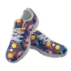 Yellow Stylized Sleeping Lions And Trees Running Shoes Sport Sneakers