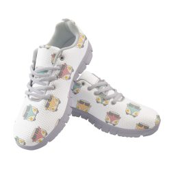 White Background With Classic Hippie Vans Retro Style Pattern Running Shoes Sport Sneakers