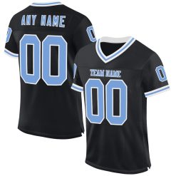 Black Light Blue-White Mesh Throwback Custom Football Jerseys For Men & Women