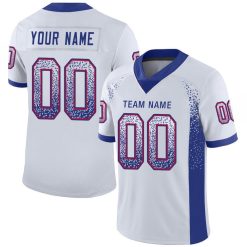 White Royal-Red Mesh Drift Fashion Custom Football Jerseys For Men & Women