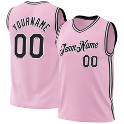Light Pink Black-White Throwback Custom Basketball Jerseys For Men & Women