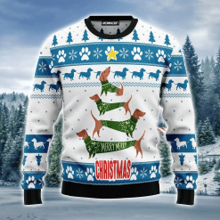 Dachshund Ugly Christmas Sweater Cute Dachshund Winter Pattern Ugly Christmas Sweater For Men & Women Perfect Gift For Dachshund Lover Friends Family