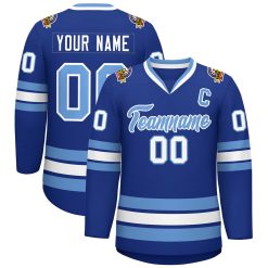 Royal Light Blue-White Classic Style Custom Hockey Jersey For Men & Women