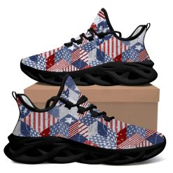 Watercolor Retro Usa Flag Shape Pattern Max Soul Shoes Sport Sneakers