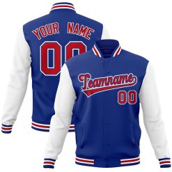 Royal Red-Royal Custom Letterman Varsity Jacket For Men & Women